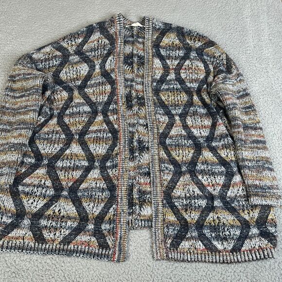 Soft Surrounding Cardigan Sweater Women PXL Gray Brown Wool Blend Open Front - Picture 1 of 12